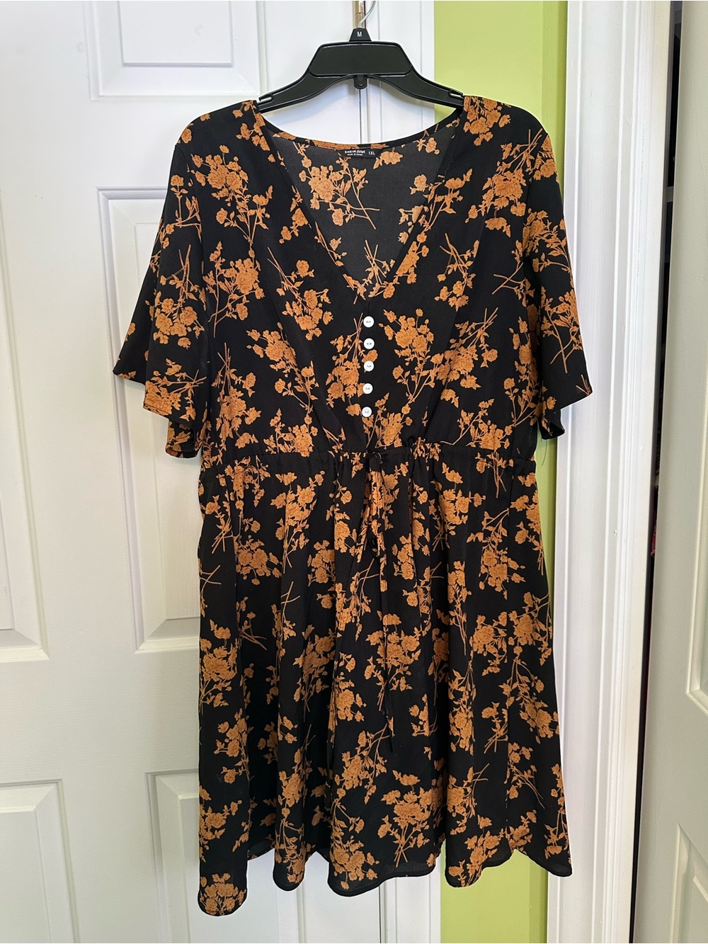 SHEIN Curve Floral A Line Midi Dress Size 1XL